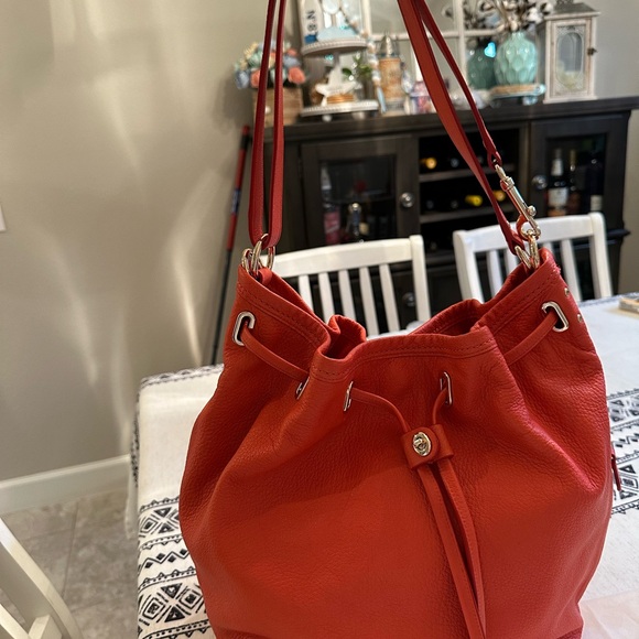 EUC COACH 34988 TURNLOCK TIE MATTE SOFT GRAIN LEATHER BUCKET SHOULDER BAG - Picture 14 of 15